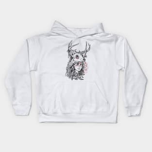 Deer priestess Kids Hoodie